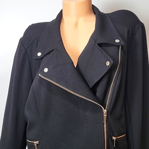 The Limited Collection Black Moto Jacket w/Bell Sleeves - Picture 4 of 15